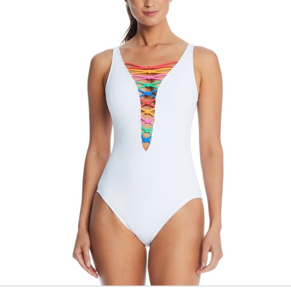 Bleu Rod Beattie  One Piece Mio Swimsuit with Plunging Front
